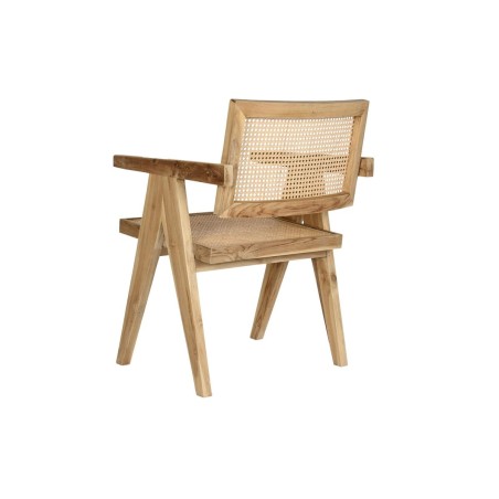 Esszimmerstuhl DKD Home Decor natürlich Teakholz Rattan (58 x 56 x 82