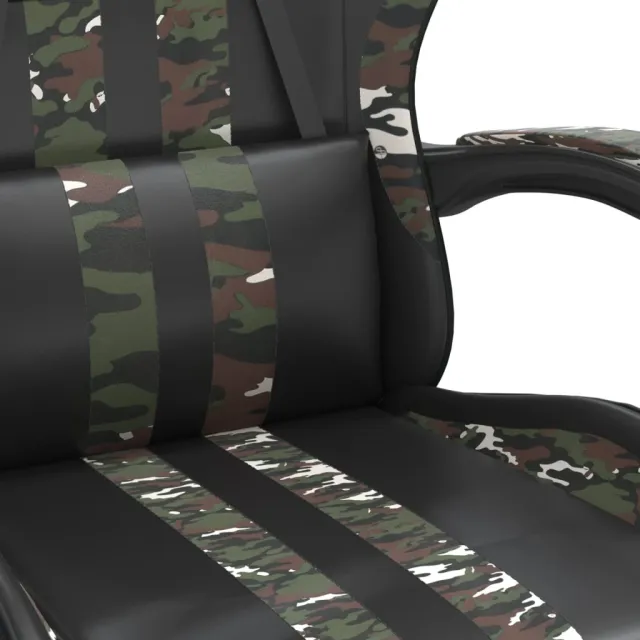 Chaise de jeu Noir et camouflage Similicuir