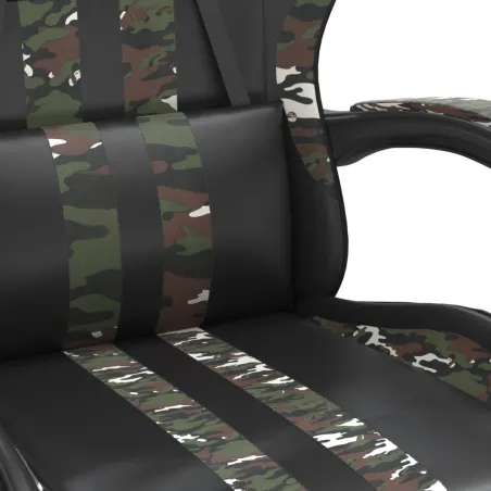 Chaise de jeu Noir et camouflage Similicuir