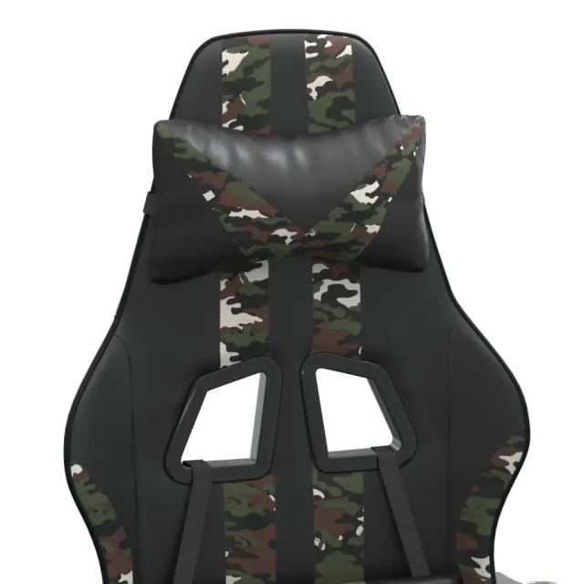Chaise de jeu avec repose-pied Noir et camouflage Similicuir