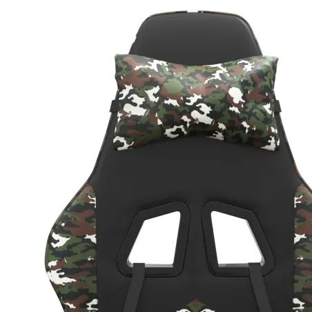 Chaise de jeu Noir et camouflage Similicuir