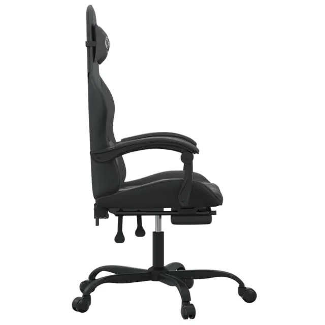 Chaise de jeu avec repose-pied Noir Similicuir