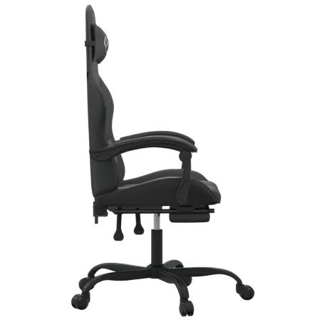 Chaise de jeu avec repose-pied Noir Similicuir
