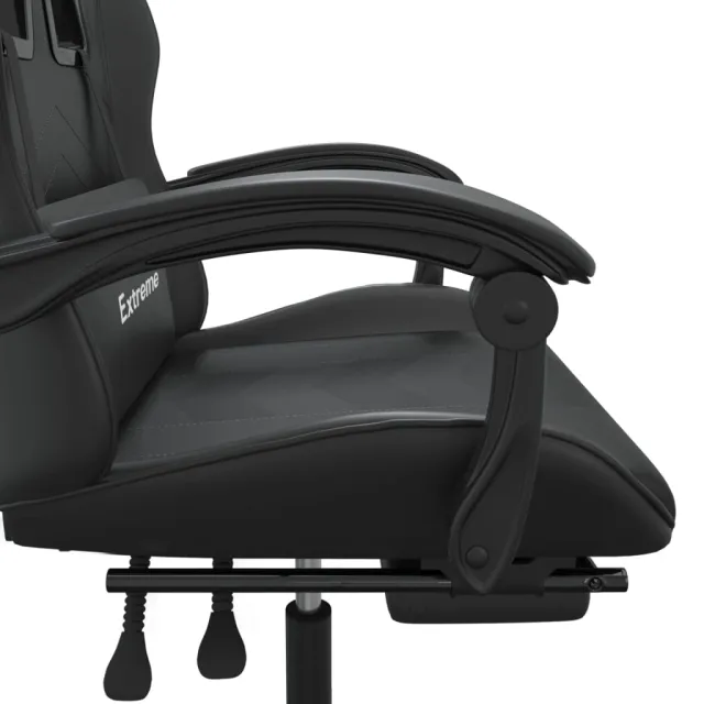 Chaise de jeu avec repose-pied Noir Similicuir