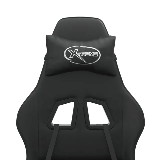 Chaise de jeu avec repose-pied Noir Similicuir