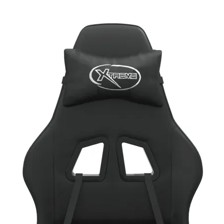 Chaise de jeu avec repose-pied Noir Similicuir