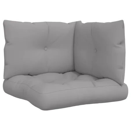 Coussins de palette lot de 3 gris tissu