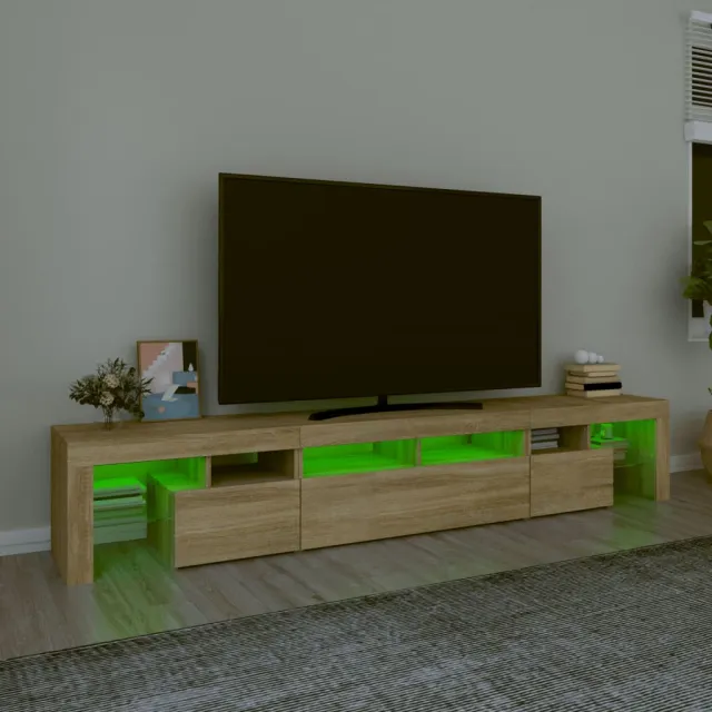Meuble TV avec lumières LED Chêne sonoma 230x36,5x40 cm