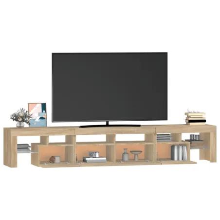 Meuble TV avec lumières LED Chêne sonoma 230x36,5x40 cm
