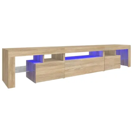 Meuble TV avec lumières LED Chêne sonoma 215x36,5x40 cm 2