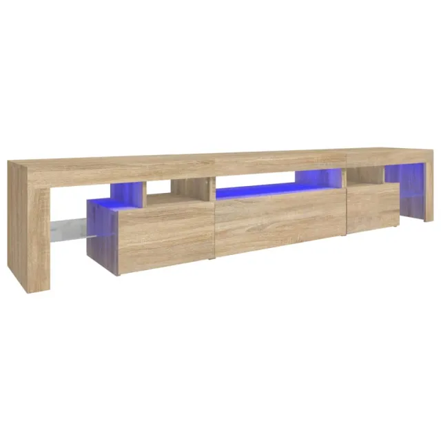 Meuble TV avec lumières LED Chêne sonoma 215x36,5x40 cm