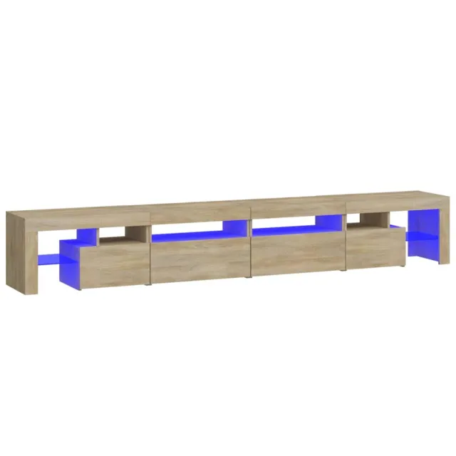 Meuble TV avec lumières LED Chêne sonoma 260x36,5x40 cm