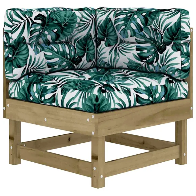 Salon de jardin 7 pcs avec coussins bois de pin imprégné