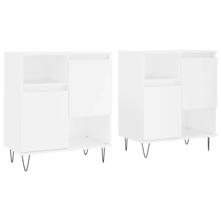 Buffets 2 pcs blanc bois d'ingénierie 2