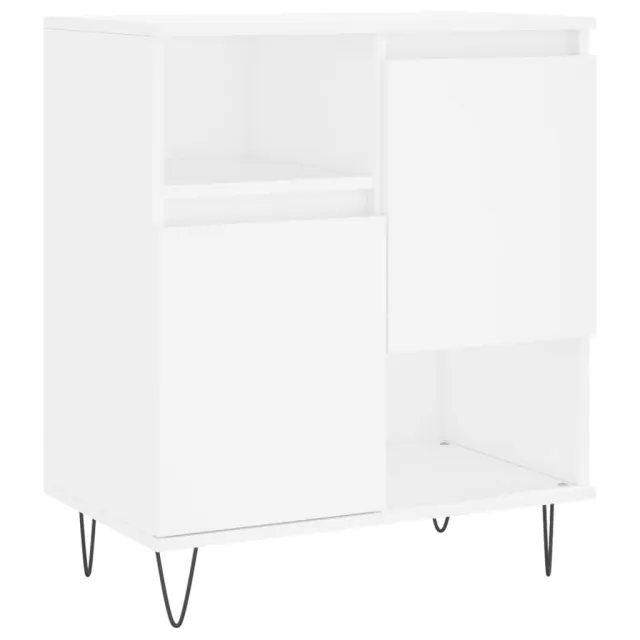 Buffets 2 pcs blanc bois d'ingénierie