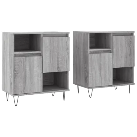 Buffets 2 pcs sonoma gris bois d'ingénierie 2