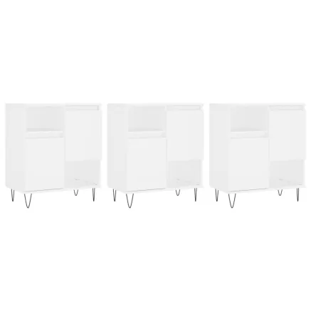 Buffets 3 pcs Blanc Bois d'ingénierie 2