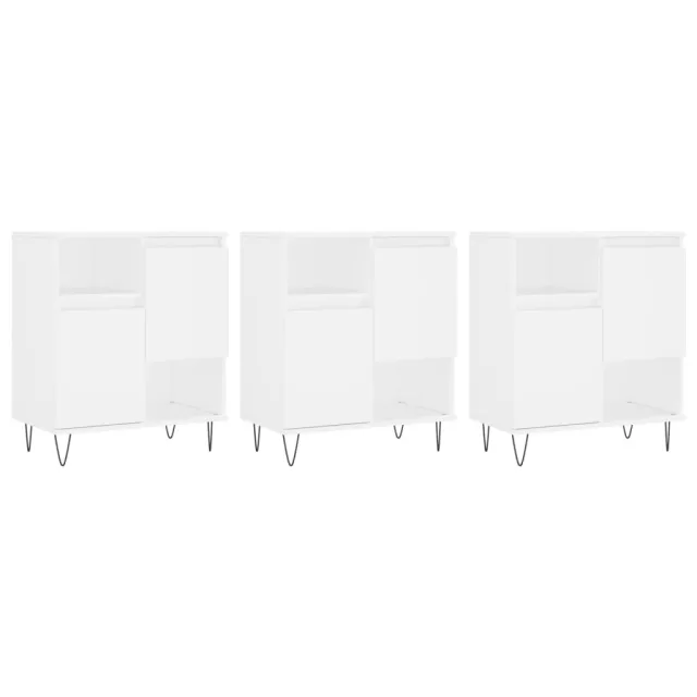 Buffets 3 pcs Blanc Bois d'ingénierie