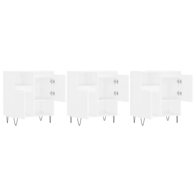 Buffets 3 pcs Blanc Bois d'ingénierie