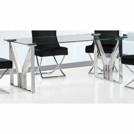 Mesa de Comedor DKD Home Decor Cristal Acero (180 x 90 x 75 cm) 2