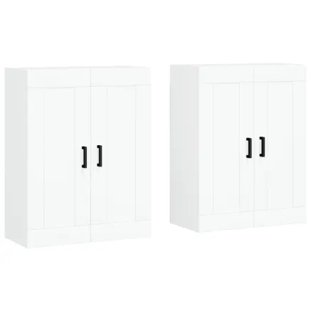 Armoires murales 2 pcs blanc bois d'ingénierie 2