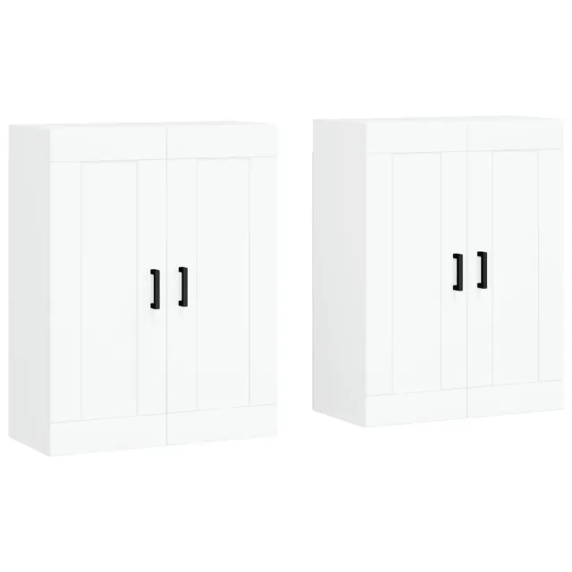 Armoires murales 2 pcs blanc bois d'ingénierie