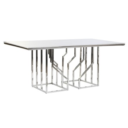 Tavolo da Pranzo DKD Home Decor Argentato Cristallo Acciaio (180 x 90