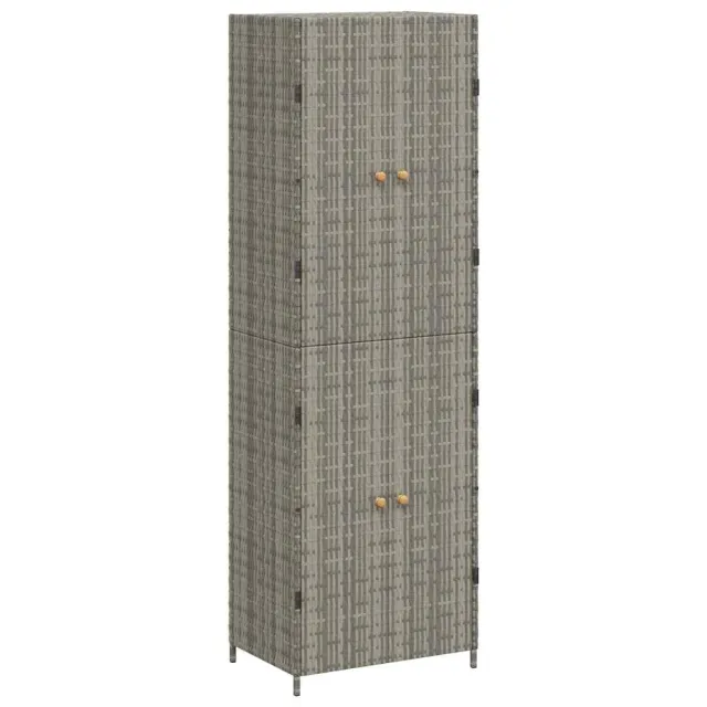 Armoire de rangement jardin Gris 59x40x180 cm Résine tressée