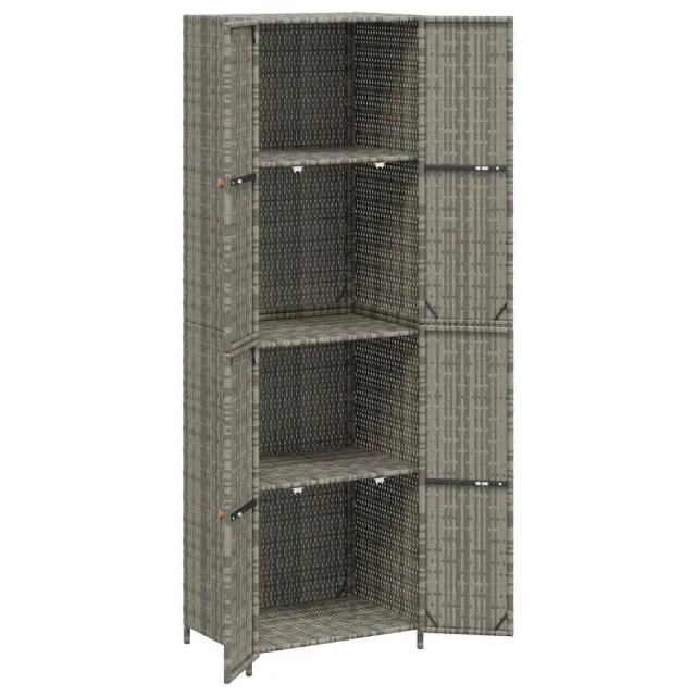 Armoire de rangement jardin Gris 59x40x180 cm Résine tressée