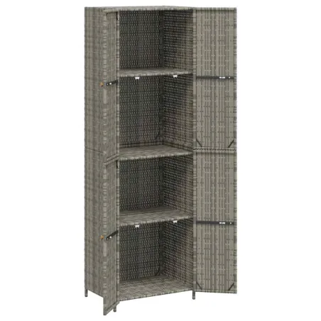 Armoire de rangement jardin Gris 59x40x180 cm Résine tressée