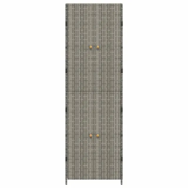 Armoire de rangement jardin Gris 59x40x180 cm Résine tressée