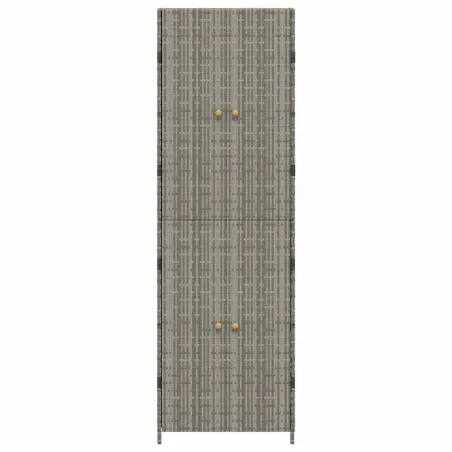 Armoire de rangement jardin Gris 59x40x180 cm Résine tressée