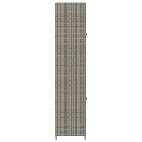 Armoire de rangement jardin Gris 59x40x180 cm Résine tressée