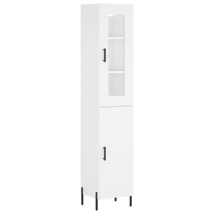 Buffet haut Blanc 34,5x34x180 cm Bois d'ingénierie 2