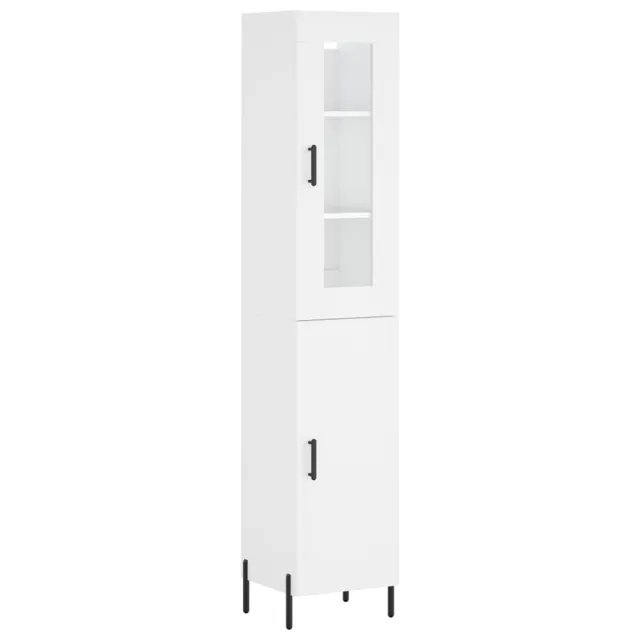 Buffet haut Blanc 34,5x34x180 cm Bois d'ingénierie