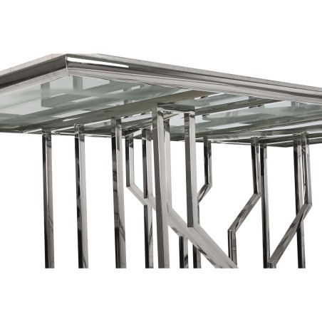 Tavolo da Pranzo DKD Home Decor Argentato Cristallo Acciaio (180 x 90