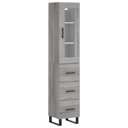 Buffet haut Sonoma gris 34,5x34x180 cm Bois d'ingénierie 2