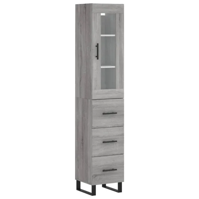 Buffet haut Sonoma gris 34,5x34x180 cm Bois d'ingénierie