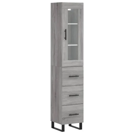 Buffet haut Sonoma gris 34,5x34x180 cm Bois d'ingénierie