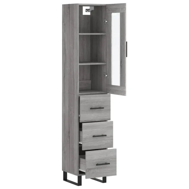 Buffet haut Sonoma gris 34,5x34x180 cm Bois d'ingénierie