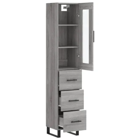 Buffet haut Sonoma gris 34,5x34x180 cm Bois d'ingénierie