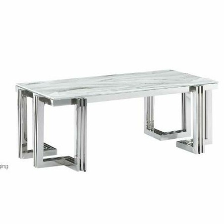 Eettafel DKD Home Decor Kristal Zilverkleurig Staal 180 x 90 x 76 cm W