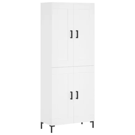 Buffet haut Blanc 69,5x34x180 cm Bois d'ingénierie 2