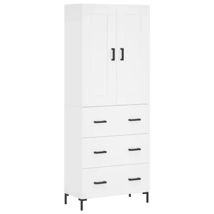 Buffet haut Blanc 69,5x34x180 cm Bois d'ingénierie 2