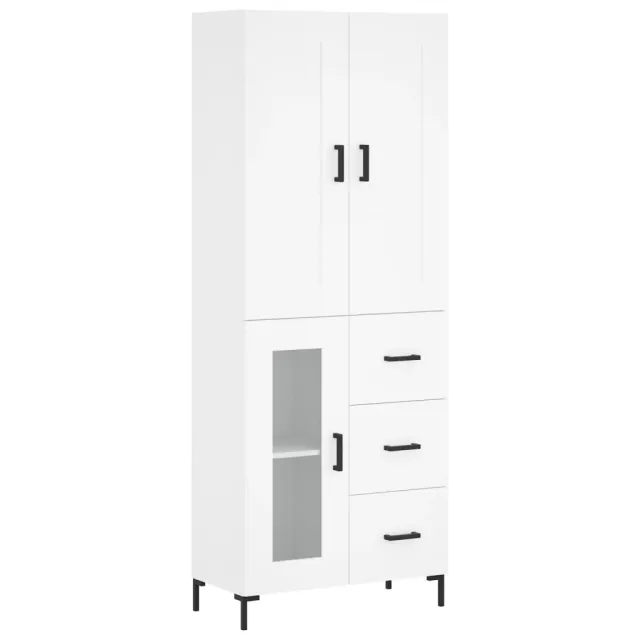 Buffet haut Blanc 69,5x34x180 cm Bois d'ingénierie