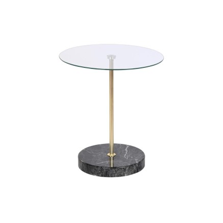 Mesa auxiliar DKD Home Decor Negro Transparente Dorado Cristal Acero 4