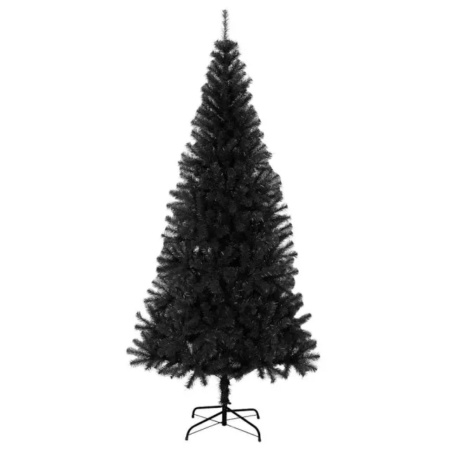 Sapin de Noël artificiel avec support noir 210 cm PVC