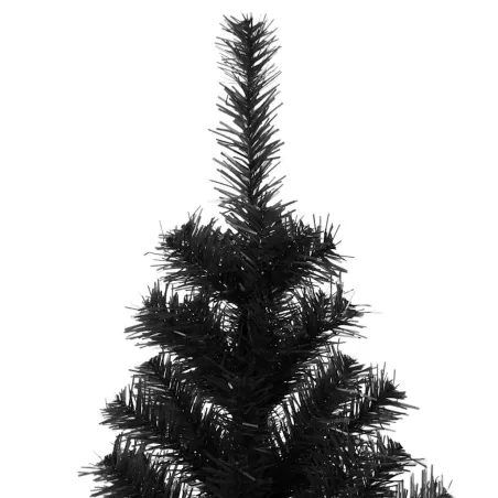 Sapin de Noël artificiel avec support noir 210 cm PVC