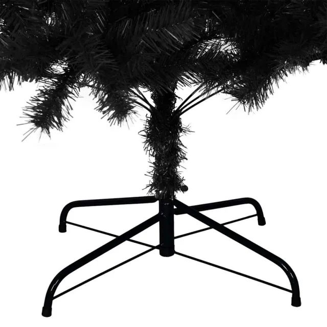 Sapin de Noël artificiel avec support noir 210 cm PVC