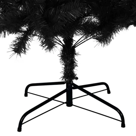 Sapin de Noël artificiel avec support noir 210 cm PVC